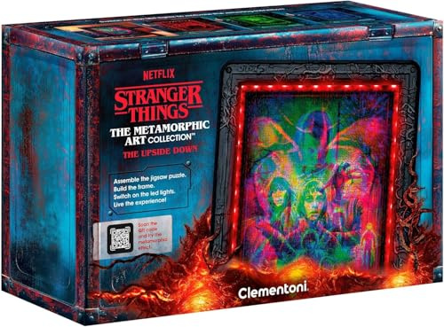 Clementoni Stranger Things Metamorphic Art with LED Light: 520-Piece puzzle, Colour-Changing Scene with Eleven, Friends and the Mind Flayer