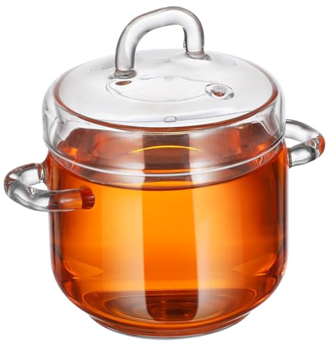 ABOOFAN Cazuela Transparente Resistente Altas Temperaturas Olla Sopera Con Tapa Vajilla Para Estofado Recipiente De Vidrio Multifuncional