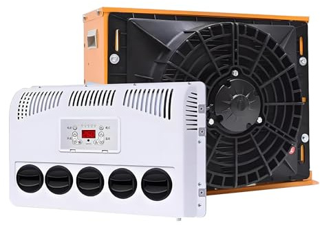 12V/24V Dc Mini Split Husbil Luftkonditionering för Lastbilar Husbilar Husvagnar Grävmaskiner Släpvagnar Skåpbilar, Snabbkylning,12V-Yellow