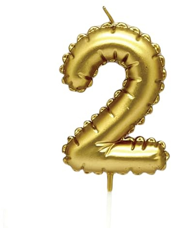 Kardasis Bougies d’anniversaire chiffres 0–9, 8 cm or en forme de ballon | Bougies décoratives pour gâteaux d’anniversaire, enfants & adultes | Décoration élégante pour fête, anniversaire ou jubilé