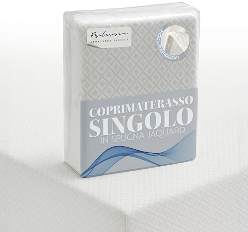 Protessia - Coprimaterasso Singolo 80x190x27 cm in Spugna di Cotone Traspirante e Morbido per Letto Singolo Confortevole