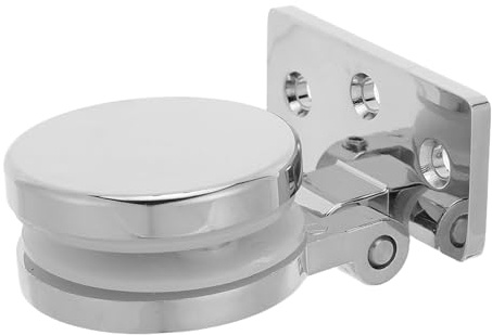 BUGUUYO Charnières sans Perçage pour Portes Verre Alliage de Zinc Robuste Pivot pour Douches et Armoires Installation Finition Argentée