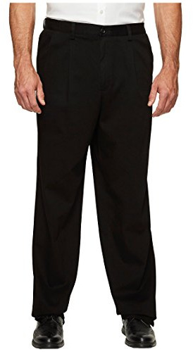 Dockers Men's Classic Fit Easy Khaki Pants-Pleated (Standard and Big & Tall), Black, 34W x 30L
