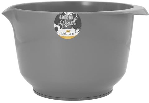 Birkmann, Colour Bowls, Rühr- und Servierschüssel, 3,0 Liter, Schüssel aus Melamin, kratzfest, standfest, nachhaltig, grau, 708358