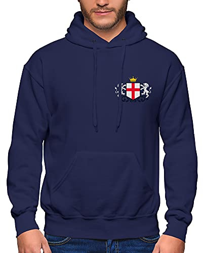 England Hoodie for Men Football 2021 Rugby Cricket Supporters Hooded Sweatshirt Embroidered Badge Crest Flag Lions