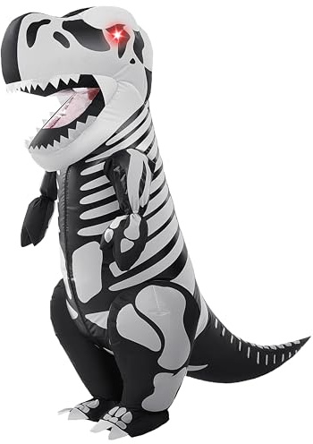 Spooktacular Creations Uppblåsbar Halloween-kostym Skelett Dinosaurie Helkropp Skelett T-Rex Uppblåsbar Kostym - Barn