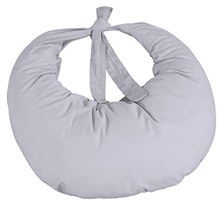 Arlinens New born Baby Nursing Pillow for Infants,-Breastfeeding and Bottle Feeding,Propping Baby Sitting Support Maternity Pillow/Nest pillow with TC200 Egyptian Cotton Removable Cover in Grey Colour