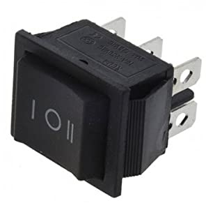 Interruttore Levetta Deviatore Bilanciere 3 posizioni ON/OFF/ON DP3T 15A 220V Faston (senza ritorno al centro)