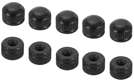 PATIKIL M4x0.7 Cap Nut, 25 Pack Acorn Nut Screw Knob Cap Insert Bolt Cover Female Thread Knurled Decorative Hardware Fittings Light Fixtures Black