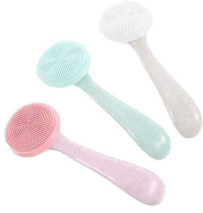FOMIYES Reinigungsbürste 3 Stück-pack aus Silikon Weiche Gesichtsreinigungsbürste für Sanfte Massage und Tiefenreinigung der Haut Manuell Hautschonend für Empfindliche Zufällige Farbe