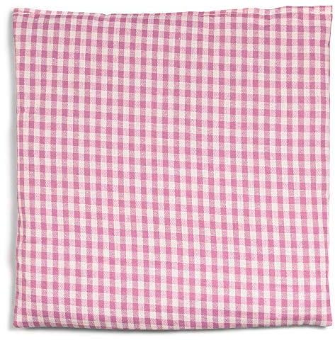 Cojín de semillas de lino, 19 x 19 cm, tejido orgánico rosa-blanco, pequeño cojín de granos como cojín térmico y compresa fría