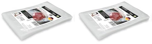 CASO Siegelrandbeutel 15 x 20 cm, 90 mμ, 100 Stück, ausschließlich für Kammervakuumierer, glatte Oberfläche, stabile Schweißnaht, BPA-Frei, Sous Vide, Made in Germany (Packung mit 2)