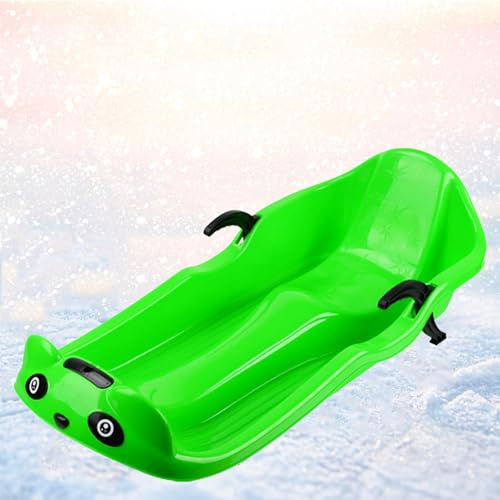 Children's Double Sled, Sled with Backrest, Plastic Sled, Double Armrest Brake Sled