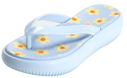 JOMIX Infradito Donna Estive da Mare Ciabatte in Gomma EVA Morbido Pantofole Ragazza da Casa Slippers Comodo Spiaggia Piscina SD9066 Blu 40