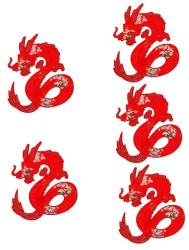 Lurrose 5stücke Dekorativer Drachen-patch Für Kleidung Dragon Applikation Flicken Zum Aufnähen Perfektes Accessoire Für Kostüme Und Mode Für Jeans Jacken Und Taschen