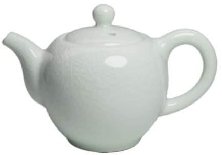 Liang baobao Tetera de porcelana, tetera pequeña de 283.5 g, tetera de cerámica esmaltada con grietas de hielo (blanco)