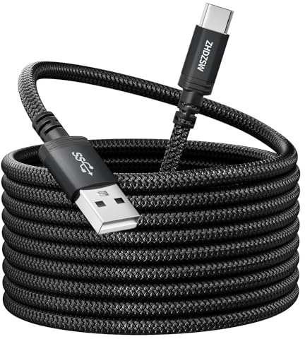 Extra Langes 3M USB C Ladekabel, 3.1A Schnellladekabel, USB anf Typ C Kabel geflochten für PS5 Controller, Samsung Galaxy S10/S9/S8 Plus, Note 10 9 8, LG V30 V20 G6 G5, Moto, LG, HUWEI, Mi9/8,etc