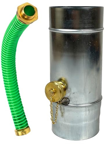 SÜDMETALL Collecteur d'eau de pluie en zinc de qualité supérieure de 80 mm avec raccord de tuyau et de tonneau pour le tuyau de descente - Collecteur en zinc titane 75 %