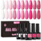 UR SUGAR Pink Gel Nail Polish,10 Colors Valentine's White Pink Rose Light Pink Baby Pink Purple Pink shimmery Glitter Nail Varnish Set DIY Salon Nail Manicure Gift for Woman