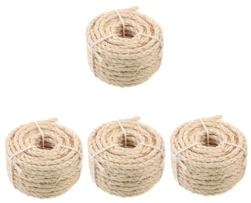 BESPORTBLE 4rolls Indoor Cat Tree Rope Hemp Twine Scratch Post Accessory Home Diy Cat Bed Decor