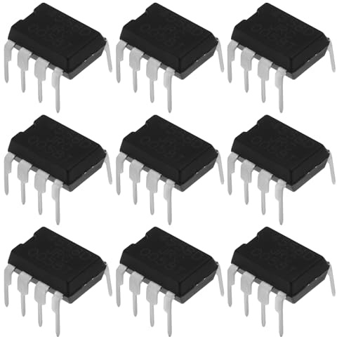YINETTECH 20 Piezas JRC4558 Amplificador Operacional Dual Monolítico DIP 8 con Enchufe Directo Chip IC 4558 4558D Componente Electrónico de Alta Velocidad Y Bajo Nivel de Ruido