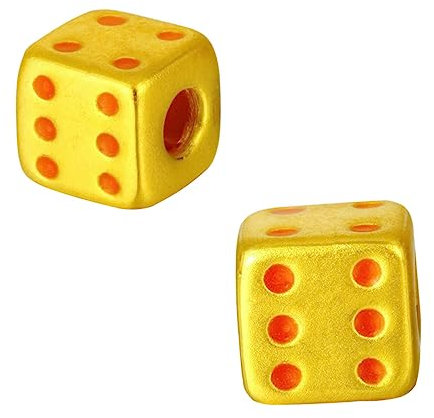 ORFOFE 2stücke Würfel Spielzeug Nachahmung Gold Würfel Interessante Spielzeug Spiel Requisite Tragbar Langlebig DIY Armbänder Fußkettchen