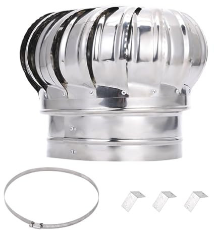 Comignolo Antipioggia Comignoli Girevoli in Acciaio Inox AISI 304 Terminale Camino 100/110/150/160/200mm per Stufe Caldaie E Camini per Lo Scarico dei Fumi(Ø 150mm)
