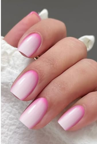 JMEOWIO Nagelfolie UV Härtend Rosa Farbverlauf UV Gel Nail Strips Nagelsticker Nagelaufkleber Nail Art Dekoration Nageldesign Zubehör