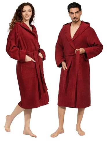 nice homeit Accappatoio Unisex per Donna/Uomo con Cappuccio – In Spugna di Cotone 100% OEKO-TEX – Morbido, Assorbente, – Design Italiano