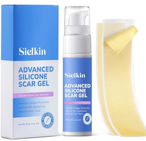 Medical Grade Silicone Scar Gel: Old and New Scars Removal Cream - Intensive Fade Surgical & C-Section Scars, Stretch & Acne Marks, Injury, Burns, Keloids, 30g, 2 Scar Sheets