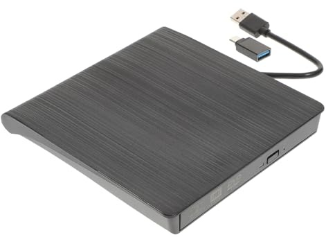 FUNNETOYU External Slot In Load CD Dvd Rw Optical Drive USB Black Burner for Laptop Portable Design Tray Intelligent Recording No Adapter Required