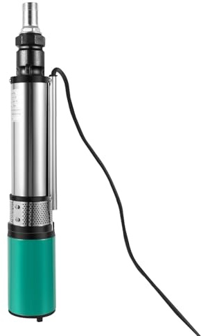 RjcdOPL - Bomba de inmersión para pozo profundo, 24 V, 320 W, 3000 L/H, altura 25 m, bomba de pozo sumergible, IPX8, cable 16 m, para riego agrícola y uso doméstico