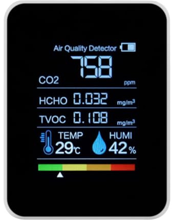 Luftqualitätsüberwachung, Tester Home CO2, 5-in-1 tragbarer Co₂-Detektor mit klarem LCD-Display, einfache Home-Sicherheitsmessung 3.54x1.57x2.76in für Schlafzimmer, Büro, Pflanzen und Zelte