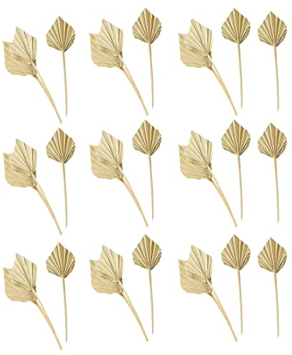 Janasiba Lot de 30 lances de palmier séchées de style bohème, naturelles et séchées