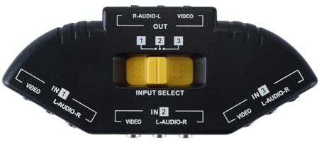 Ausi Répartiteur avec câble de commutation audio/vidéo 3 voies pour connecter 3 périphériques de sortie à votre téléviseur, noir