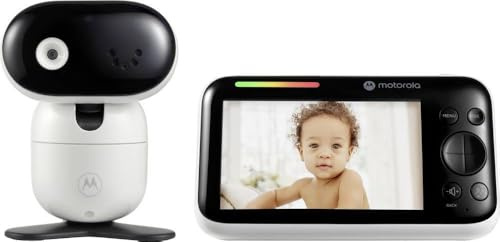 Motorola Nursery 5,0 PIP1510 Video-Babyphone mit motorisierter Kamera, Fernschwenkung, Zoom und Infrarot-Nachtsicht – 2,4-GHz-Wireless-Technologie, Zwei-Wege-Kommunikation