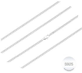 Diorra 925 Sterling Silber Kette, 2mm Silberkette Damen 925 ohne anhänger Goldkette Damen Halskette Schmuck