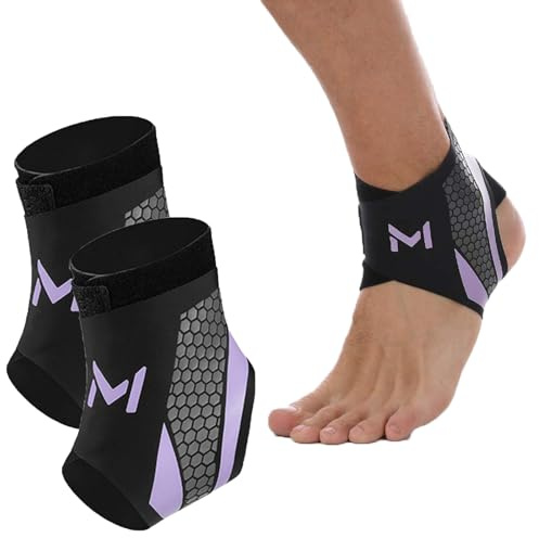 Generisch Sprunggelenkbandage, Fußbandage Einstellbar, Unisex Bandage Fußgelenk, Knöchelbandage, Stabilisiert und Sanft, für Sprunggelenk Sport & Alltag, Knöchel Gegen Umknicken (2pcs Lila)