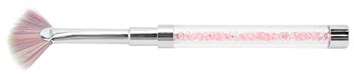 Cryfokt Brosse à Ongles en Forme D'éventail pour Dissolvant de Poudre à Ongles avec Poignée en pour le Nail Art à la Maison DIY - Cheveux en Nylon, Acrylique - 5,59 Pouces