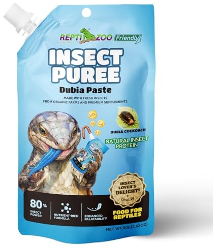 REPTIZOO FRIENDLY Crested Gecko Food Insect Puree, Dubia Paste Reptile Food Made with Fresh Insects Gecko Food Complete Diet 2.82oz