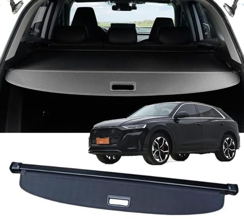 YUENAN2025 Étagère Arrière Rétractable de Coffre pour Q8 2019-2026, Noir Housse Colis Cargo Coque Cache-Bagages Couverture De Cargaison de Coffre