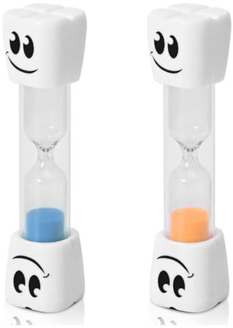2pcs reloj arena niños Smiley Reloj de Arena,3 Minutos Temporizador para Niños,para Niños Cepillan Los Dientes, Juegos, Cocinar, Oficina