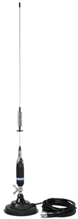 Albrecht S75 CB-Funk Antenne - Mobilantenne mit Magnetfuß & 4m Kabel | 76 cm Edelstahl-Strahler, 500 Watt Leistung, 26-28 MHz Frequenzbereich, neigbar, inkl. PL-Stecker für PKW, LKW, Transporter