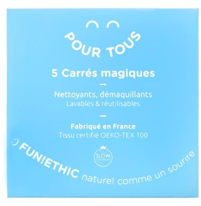 FUN!ETHIC LINGETTES DEMAQUILLANTES REUTILISABLES LAVABLES NORME OEKO-TEX 100
