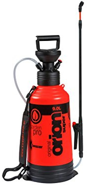 Kwazar 20010007 Orion Super Drucksprühgerät mit Tragegurt 9,0 L, für den Garten, Pflanzenschutzmittel, Pestizide, Chemikalienresistent, rot, 24 x 24 x 75 cm