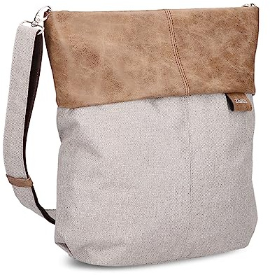 Zwei Damen Umhängetasche Olli OT12 Crossbody-Bag 7 Liter strapazierfähige & wasserabweisende Schultertasche, hochwertige Qualität, Schlüsselring, zusätzlicher Schultergurt, Geheimfach (creme)