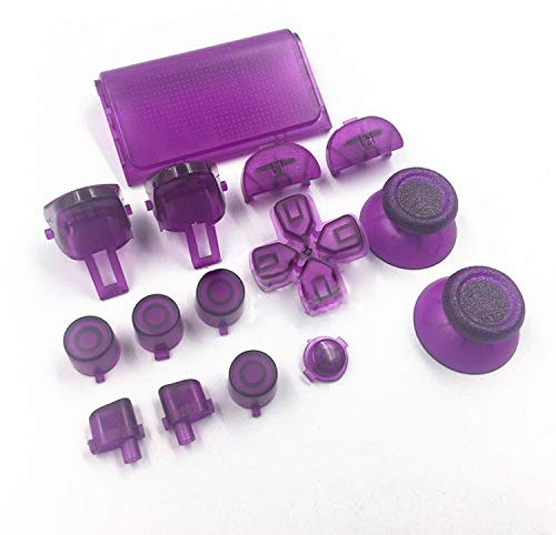 Dpad L2 R2 L1 R1 Trigger-Tasten, Dpad Thumbsticks für PS4 Pro Slim JDM 040 JDS040 JDM 050 JDS050 Controller (transparent, lila)