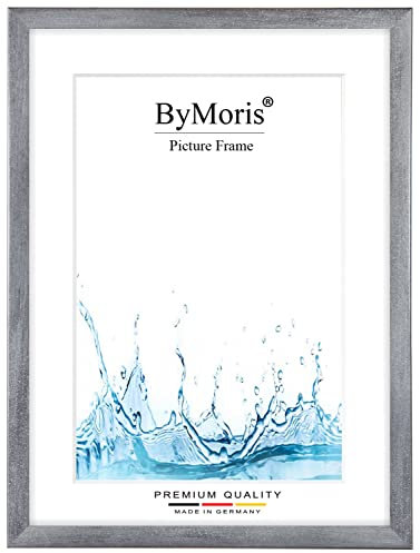 ByMoris Cornice per foto personalizzata 70 x 100 cm in Grigio Sfocato con vetro acrilico antiriflesso, poster puzzle ritratto cornici in legno