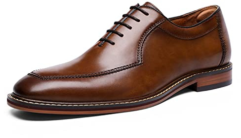 DESAI Scarpe da Uomo in Pelle Derby Wedding Oxford Business Brogues, Marrone, 42 EU