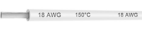 Filo di silicone 18 AWG 30 KV, cavo elettrico di calibro 18, alta tensione da 32,8 metri, filo di rame stagnato, morbido e flessibile, resistente alle alte temperature, colore: bianco